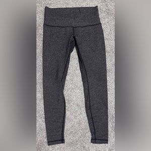 Lululemon Wunder Under Pants in Black Herringbone Sz 10